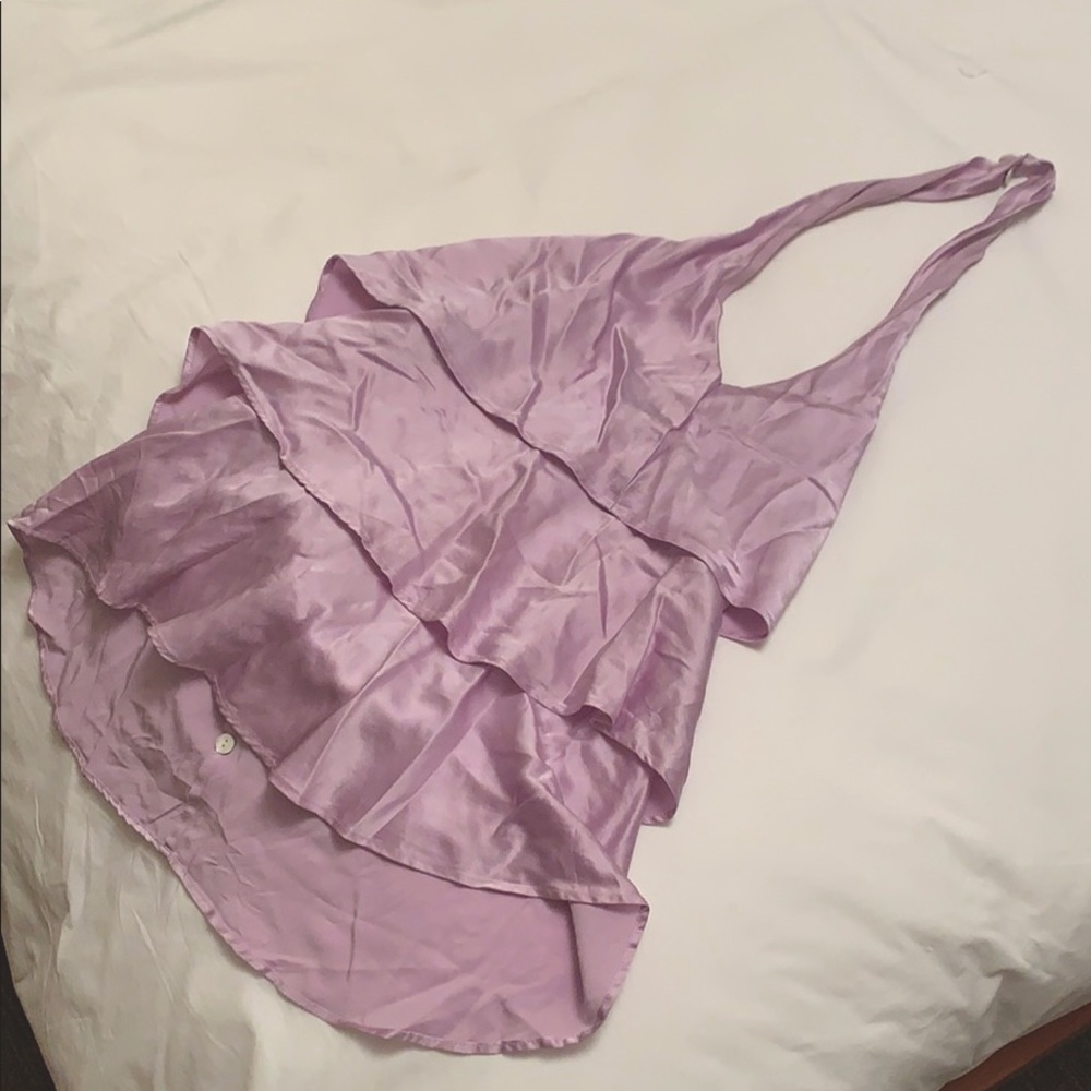 Lilac Tiered Silk Halter